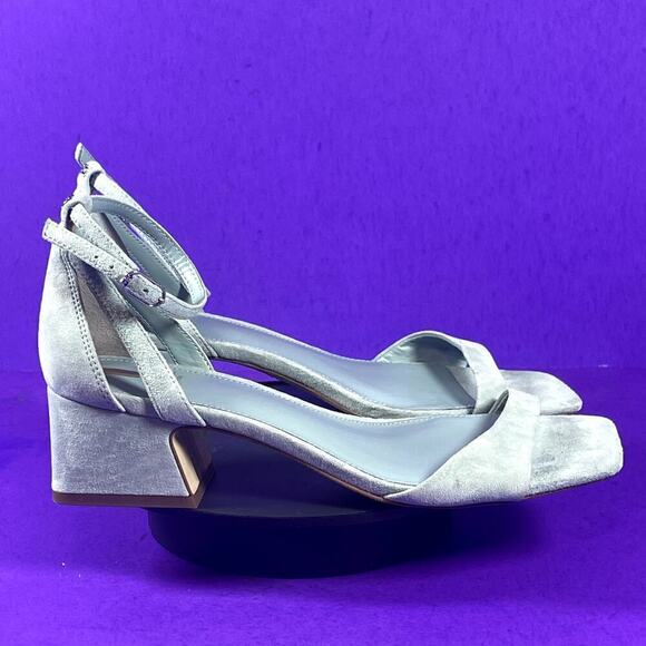 Sam Edelman Women's Suede Mint Green WILSON Kitten Heel Sandal Shoe Size 8 -NEW - Picture 1 of 9